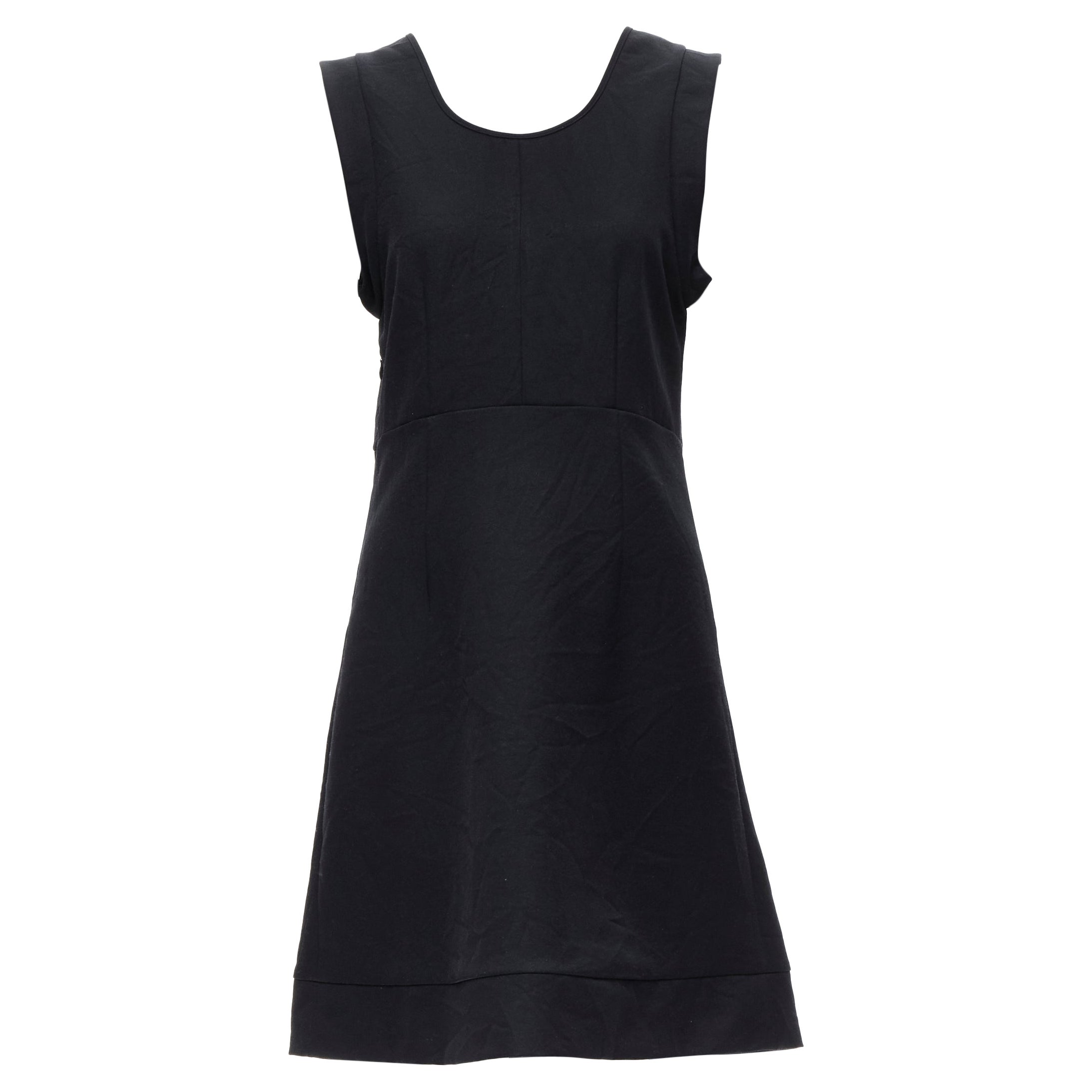 MARNI navy blue crinkled scoop neck boxy dress IT42 S For Sale