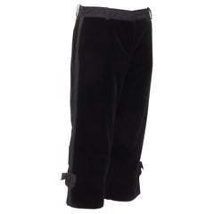 LOUIS VUITTON pantalon cropped en velours noir avec nœud papillon FR40 M