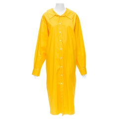 MARNI - Robe chemise à col roulé en coton jaune jaune, taille IT 36 XS