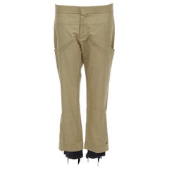 MARNI brown cotton layered hem stirrup jodphur pants IT42 S