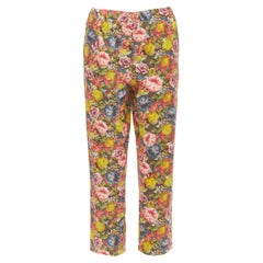 MARNI multicolour floral print elastic waist straight leg pants IT40 S