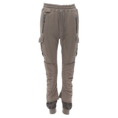new HAIDER ACKERMNAN Perth grey cotton patchwork dual cuff jogger sweatpants XS