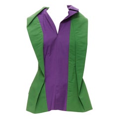 runway JUNYA WATANABE 1996 purple green pleat collar panelled corset vest