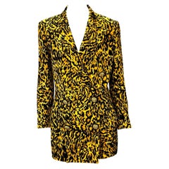 NWT F/W 1992 Gianni Versace Couture Leopard Print Wool Double Breasted Blazer