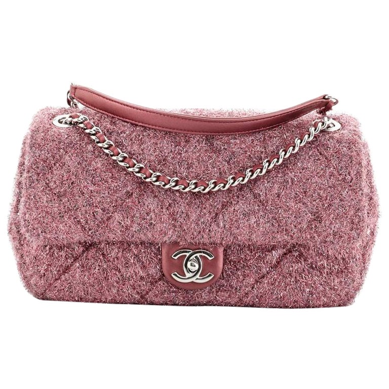 Chanel CC Chain Flap Bag Quilted Knit Pluto Glitter Medium at 1stDibs