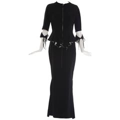 Yohji Yamamoto Black Cotton Skirt Suit, Spring - Summer 2000 7