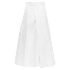 vintage COMME DES GARCONS 1994 white cotton pleat A-line flared midi skirt S