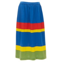 vintage COMME DES GARCONS 1988 100% wool primary color stripe skirt S