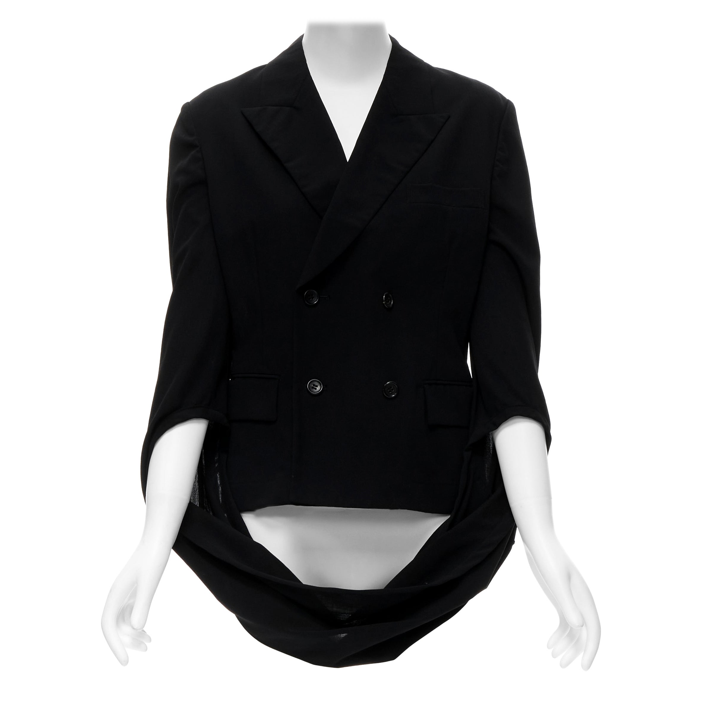 COMME DES GARCONS 1990 infinity loop sleeve double breasted blazer jacket S For Sale
