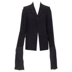 COMME DES GARCONS - Veste blazer vintage à manches larges extra longues en laine noire, 1992