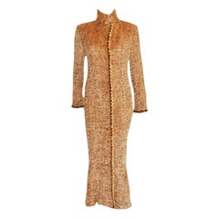 Stunning CHANEL Fantasy Tweed Coat with Wooden Chanel Buttons - Special Piece 38