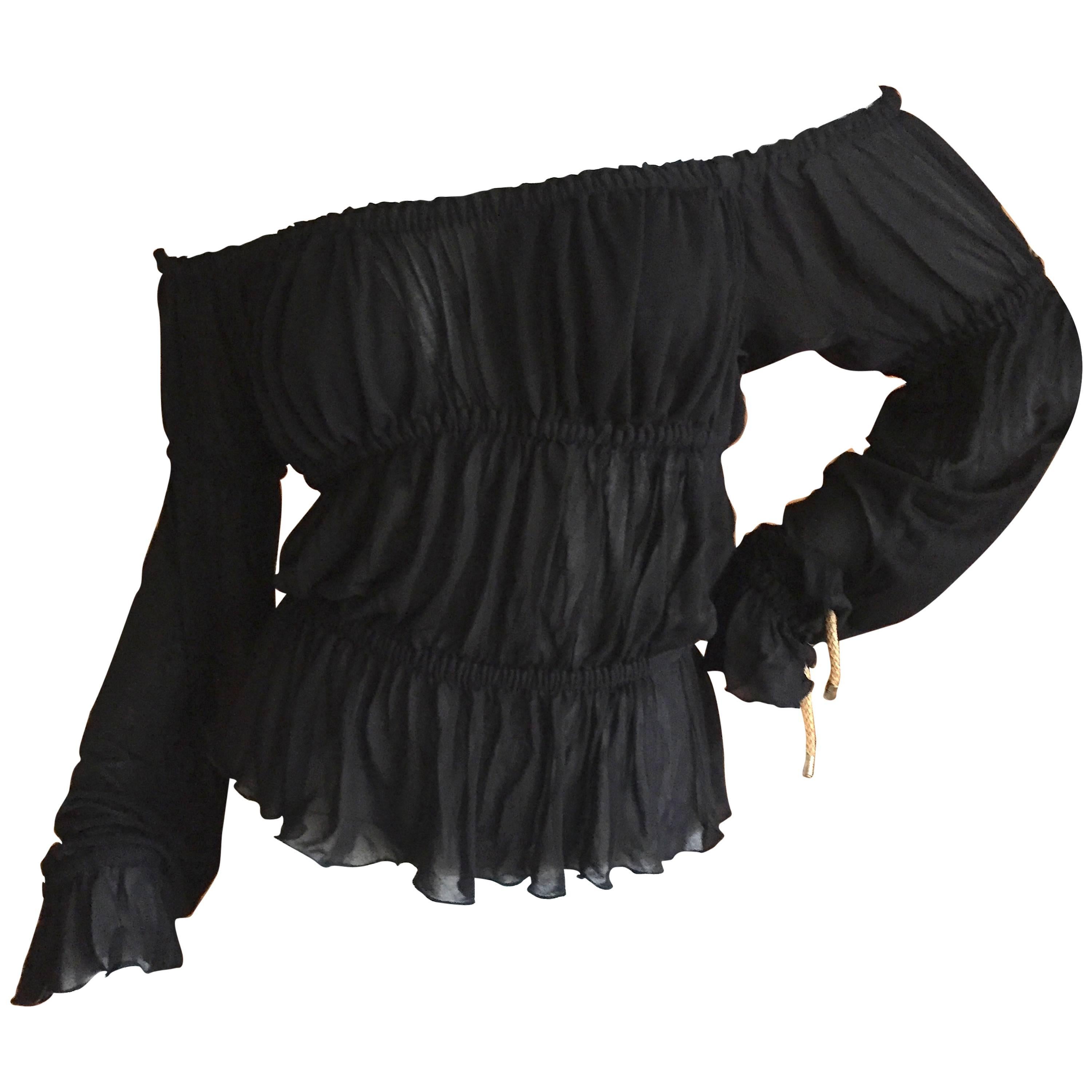 Yves Saint Laurent by Tom Ford Black Off the Shoulder Top