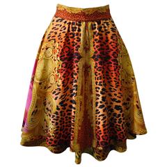 Quintessential Gianni Versace Couture "Miami" Silk Skirt