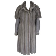 extraordinairy sapphire mink fur and leather coat 4