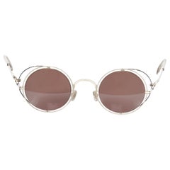 MAISON MARGIELA MYKITA MMCRAFT001 gold silver purple round lens sunglasses