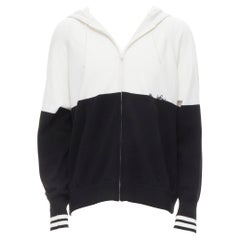 new LORO PIANA HIROSHI FUJIWARA 100% cashmere  hooded black white hoodie L