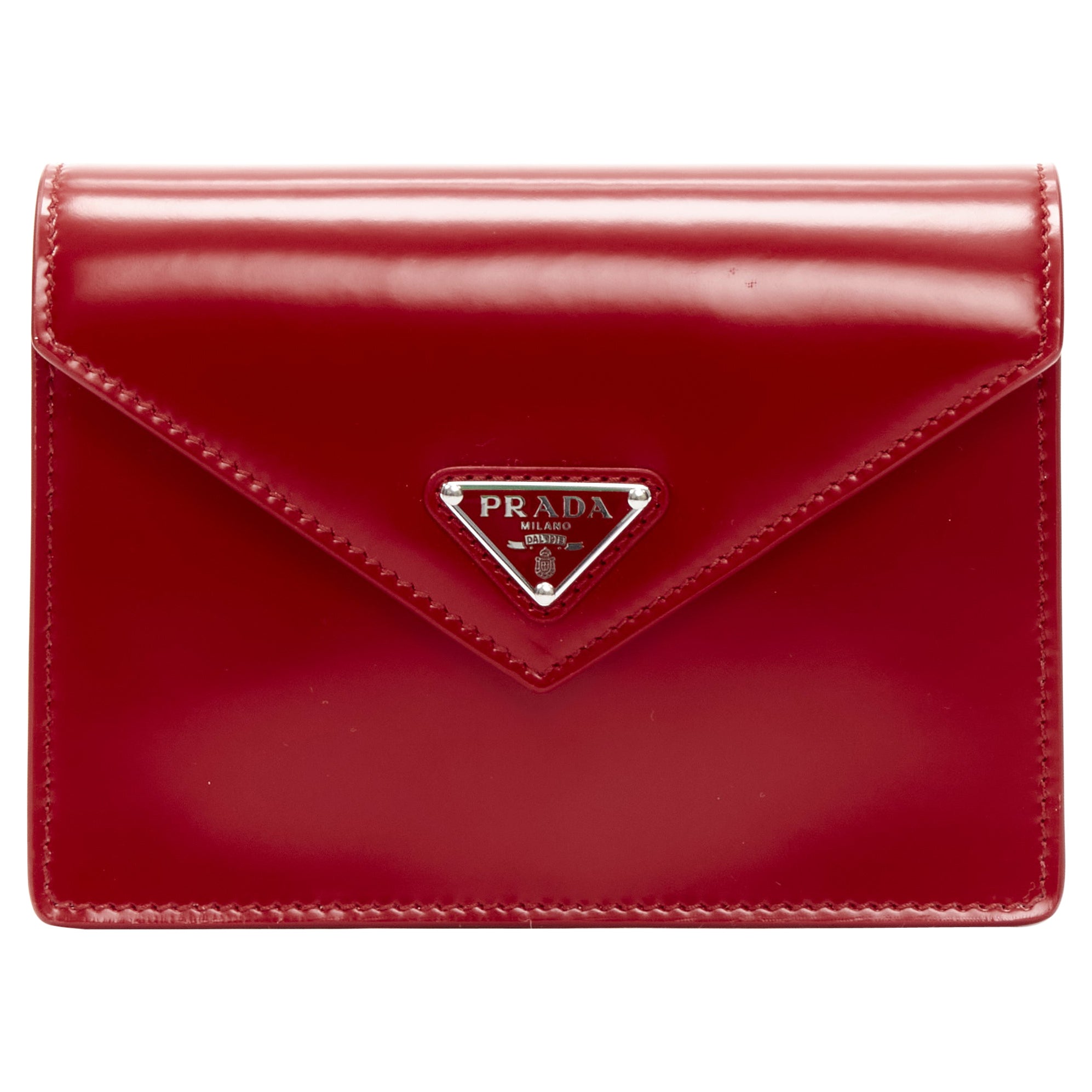 new PRADA 2021 2 pack playing cards red triangle logo envelop case pouch clutch