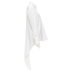 Vintage COMME DES GARCONS 1991 Weißes marmoriertes Smokinghemd mit Knopfleiste S