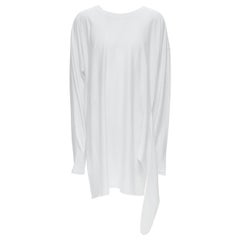 LOEWE - T-shirt blanc surdimensionné en coton à 4 manches et col bénitier XL