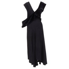 vintage COMME DES GARCONS 1991 black velvet deconstructed draped sash dress M