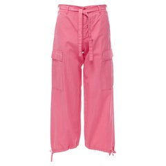 COMME DES GARCONS 2012 pink overdyed cotton wide leg cargo pants S