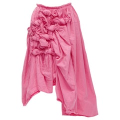 vintage COMME DES GARCONS 2002 pink overdyed cotton knot bundle midi skirt  M