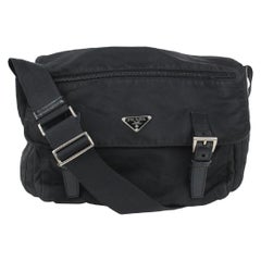 Prada Black Nylon Tessuto Messenger Crossbody Bag 2PR1020