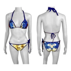 Jean Paul Gaultier Soleil F/S 2008 Vintage Logo Bikini-Badeanzug mit Logo