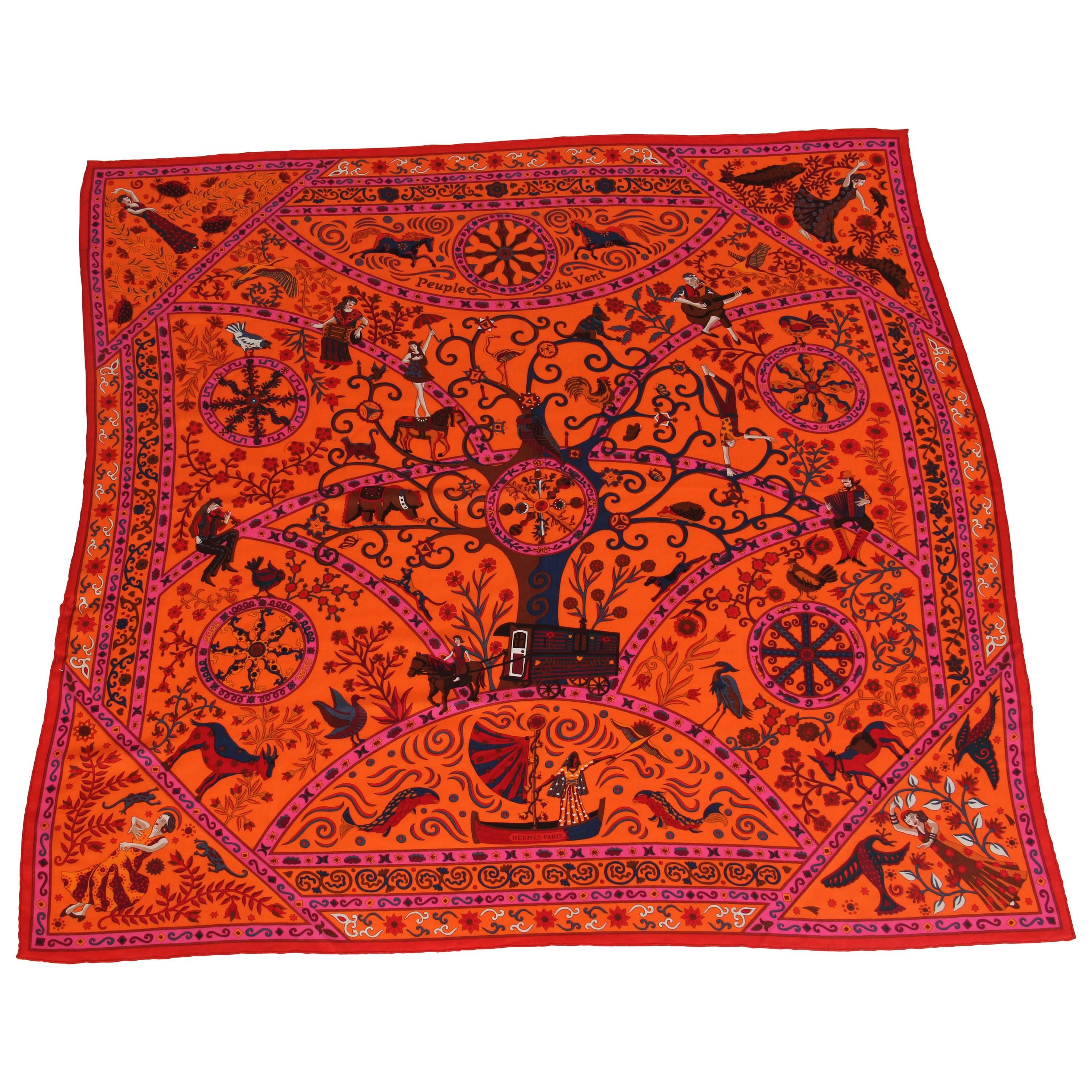 Large Hermes Silk and Cashmere Scarf