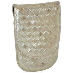 Bottega Veneta Borsa a tracolla da sera in pelle di agnello color oro metallizzato