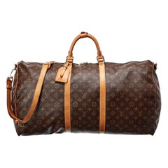 Used Louis Vuitton Monogram Keepall Bandouliere 60 Duffle with Strap 3LV927