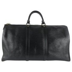 Vintage Louis Vuitton Black Epi Leather Noir Keepall 50 5LV1013
