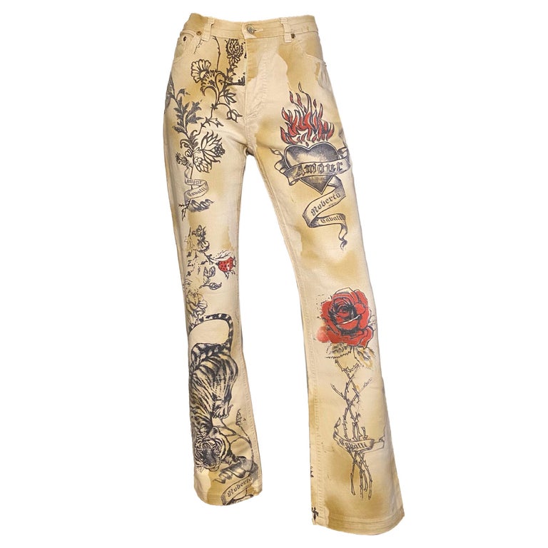 Roberto Cavalli S/S 2003 Tattoo Jeans at 1stDibs