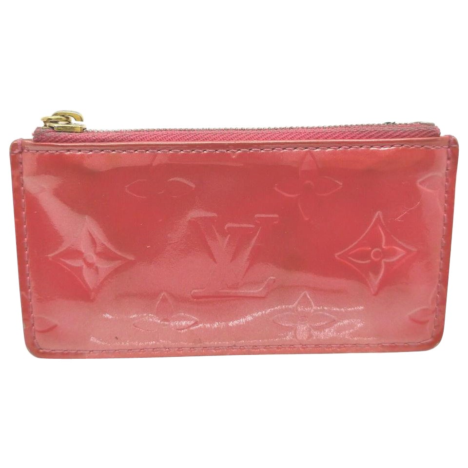 Louis Vuitton Pink Monogram Vernis Pochette Cles Key Pouch Keychain 862669  For Sale at 1stDibs