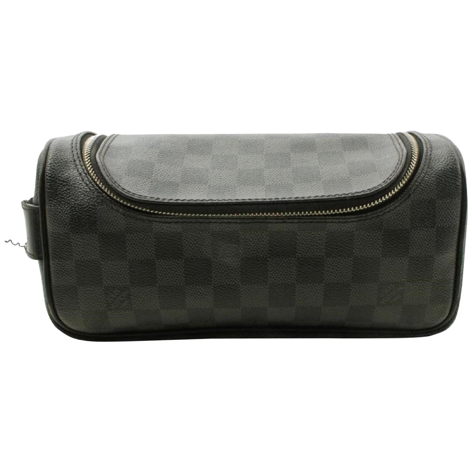 Louis Vuitton Black Damier Graphite Toiletry Pouch Make Up Pouch 862014 For Sale