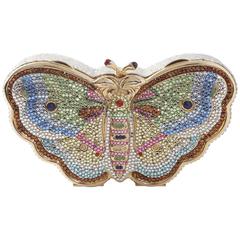 Judith Leiber Swarovski Crystal Butterfly Minaudiere