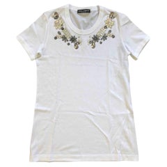 Dolce & Gabbana Cotton t-shirt with white crystals