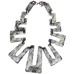 French Resin Artful Jackson Pollack Inspired Necklace 3