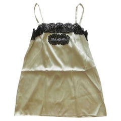 Dolce & Gabbana beige Canotta in pizzo di seta
top con logo