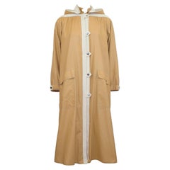 1970s Courreges Camel Car Coat with Hood 