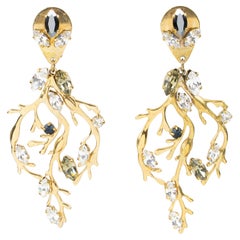 Zoe Coste for Reminiscence Jeweled Dangle Clip Earrings
