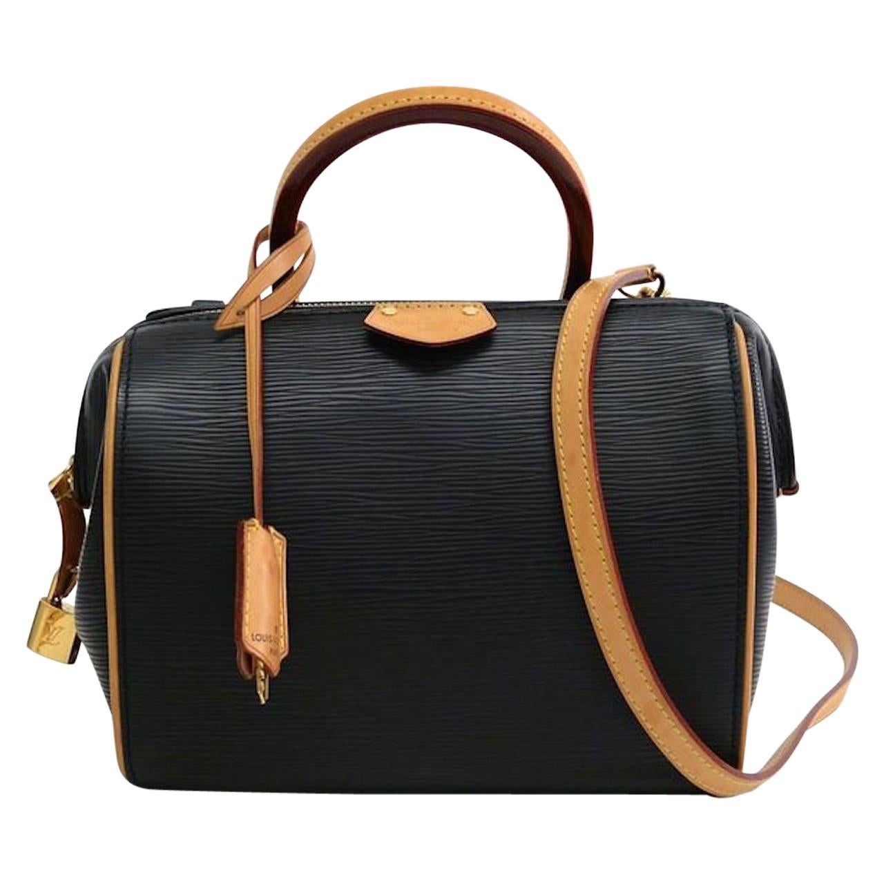 Louis Vuitton Black Epi Leather Doc BB Top Handle Satchel Bag with Accessories