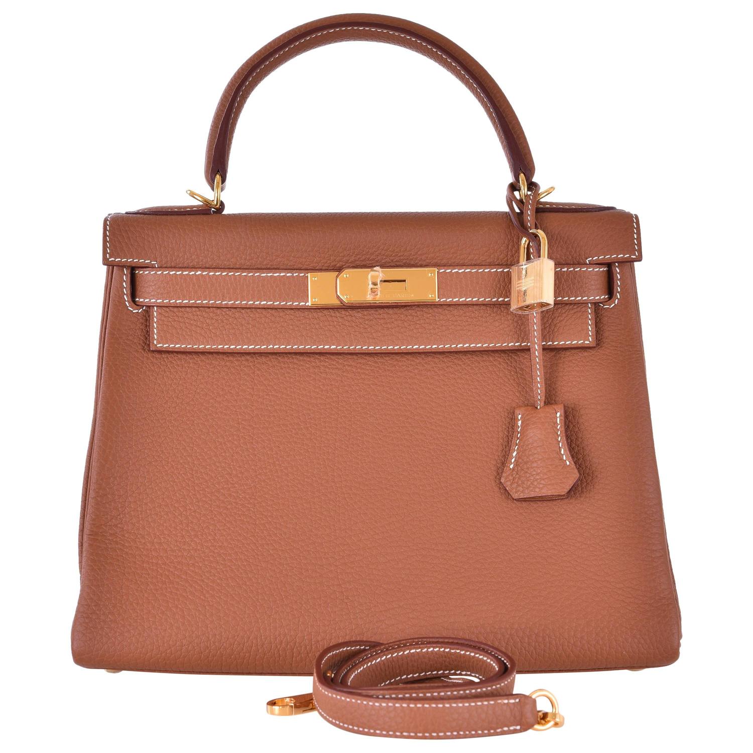 Hermes Kelly Bag 28cm Gold Togo Gold Hardware JaneFinds For Sale ...