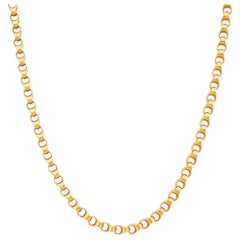 Vintage 24" Satin Gold Link Chain Layering Necklace By Anne Klein, 1980s