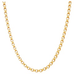 Retro 24" Satin Gold Link Chain Layering Necklace By Anne Klein, 1980s