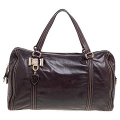 Used Gucci Dark Brown Leather Duchessa Boston Bag