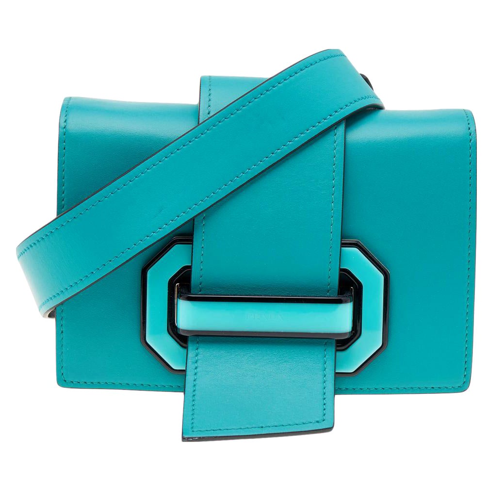 PRADA Voyage blue Suffiano Lux leather BL0095 SCARLATTO Shoulder Bag at