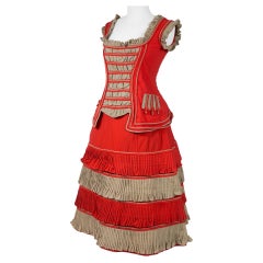 An Historical Circus, Fancy or Memorial Dress in Scarlet Challis USA Circa 1890