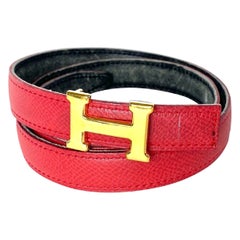 Hermès Res 18mm Reversible H Logo Kit Red 865her Belt