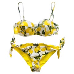 Dolce & Gabbana Sicily lemon printed swimwear bikini set 
